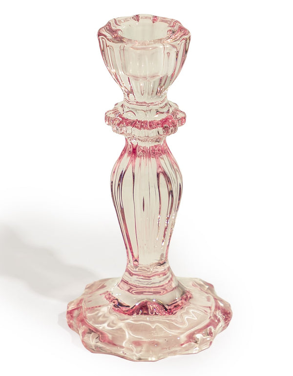 Pink Classic Glass Candle Holder (to be bought in qtys of 6)