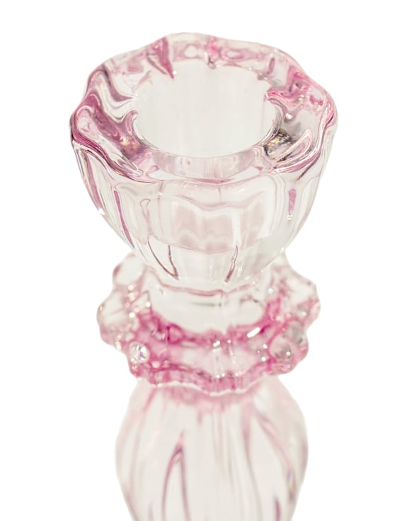 Pink Classic Glass Candle Holder (to be bought in qtys of 6)