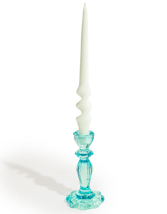 Light Blue Classic Glass Candle Holder (to be bought in qtys of 6)