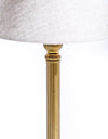 Ribbed Brass Rechargeable Table Lamp with Oatmeal Shade