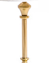 Classic Brass Rechargeable Table Lamp w/ Cylinder Oatmeal Shade