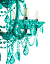 Aqua Blue 5 Branch Murano Chandelier