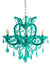 Aqua Blue 5 Branch Murano Chandelier