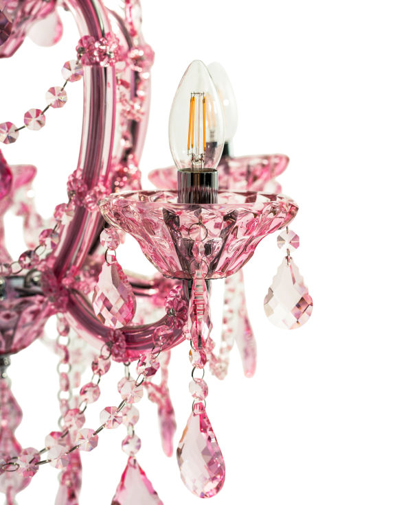 Rose Pink 5 Branch Murano Chandelier