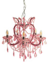 Rose Pink 5 Branch Murano Chandelier