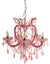 Rose Pink 5 Branch Murano Chandelier