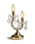 Ornate Brass Twin Branch Rechargeable Table Lamp