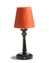Matt Black & Brass Rechargeable Table Lamp w/ Orange Shade