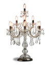 Antique Silver/Nickel Ornate Glass Girandole Table Lamp