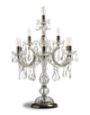 Antique Silver/Nickel Ornate Glass Girandole Table Lamp
