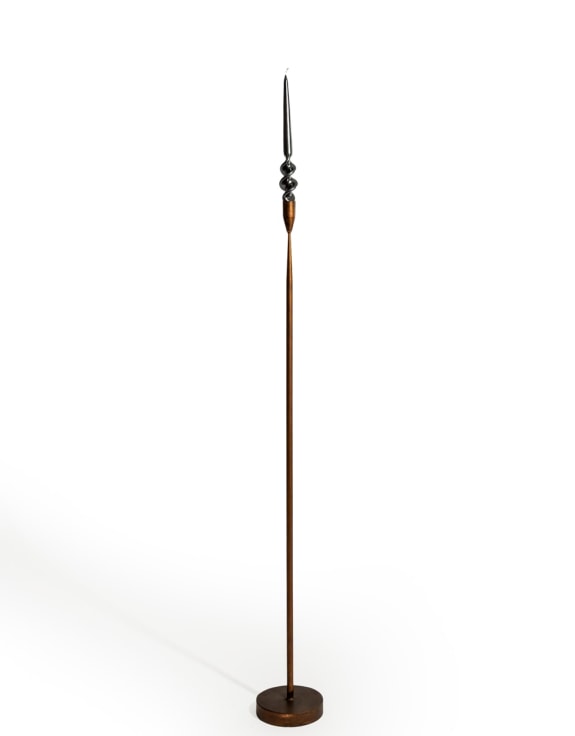 Antique Copper Medium Floor Standing Candle Holder