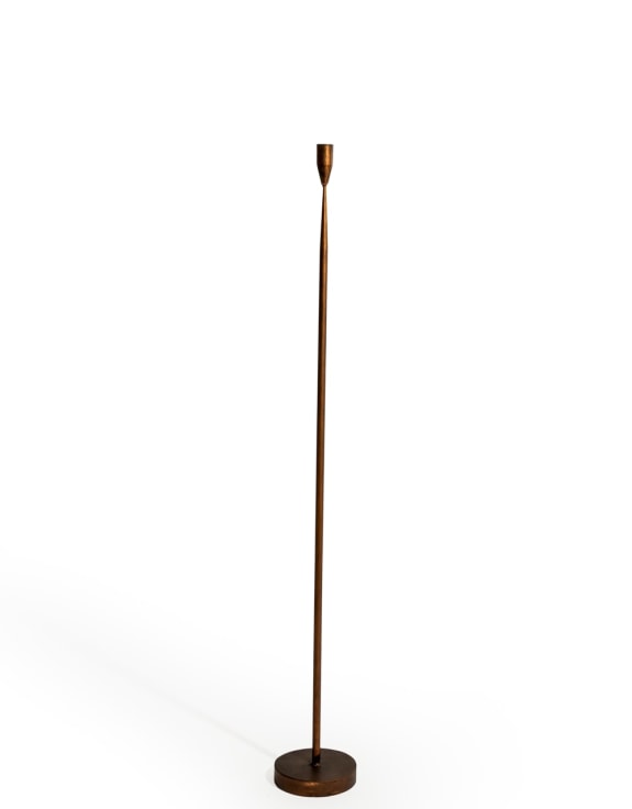 Antique Copper Medium Floor Standing Candle Holder