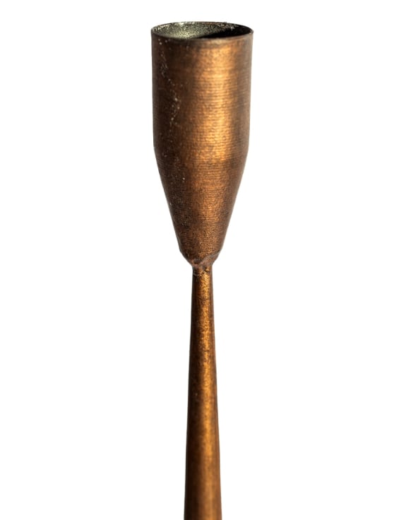 Antique Copper Medium Floor Standing Candle Holder