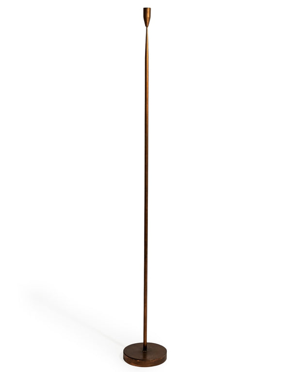 Antique Copper Large Floor Standing Candle Holder