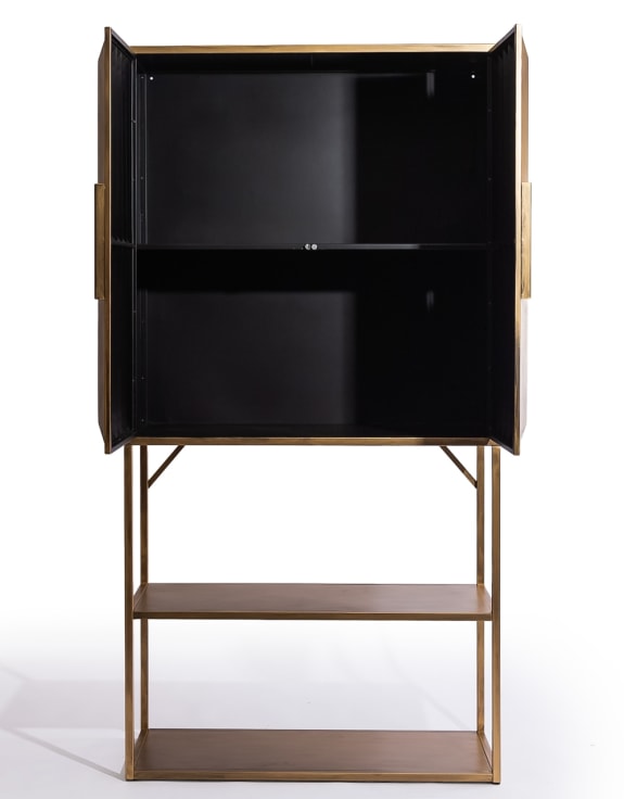 Industrial Gold "Fitzgerald" Extra-Tall Cabinet with Shelves