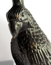 Pair of Large Distressed Black Metal Parrot Wall Sconces