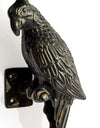 Pair of Large Distressed Black Metal Parrot Wall Sconces