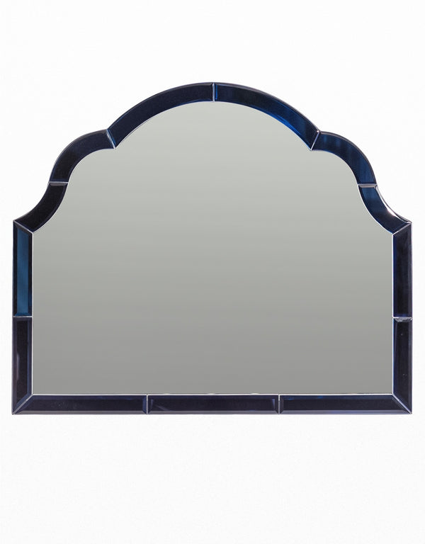 Overmantle Blue "Venus" Glass-Framed Wall Mirror