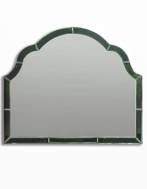 Overmantle Green "Venus" Glass-Framed Wall Mirror