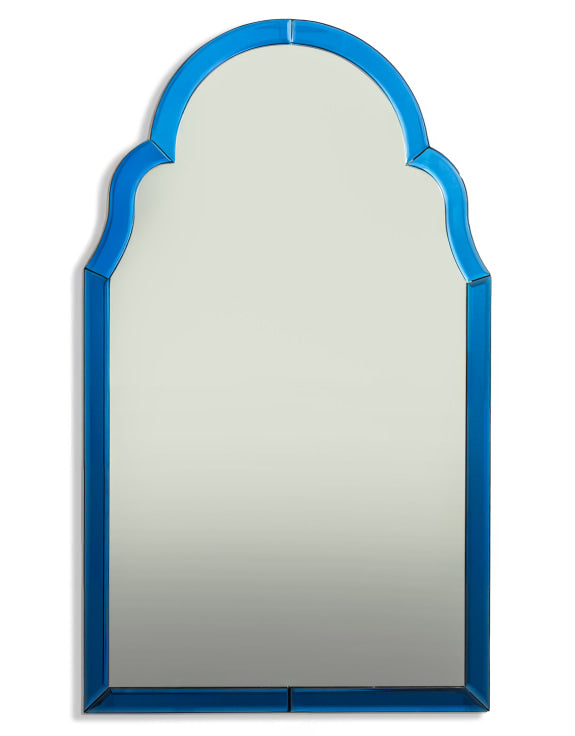 Portrait Blue "Venus" Glass-Framed Wall Mirror