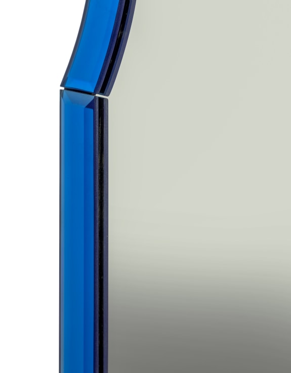 Portrait Blue "Venus" Glass-Framed Wall Mirror