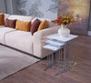 Aura Square Nest of Tables Set of 3 | High Gloss Membrane MDF Top & Chrome Titanium Frame