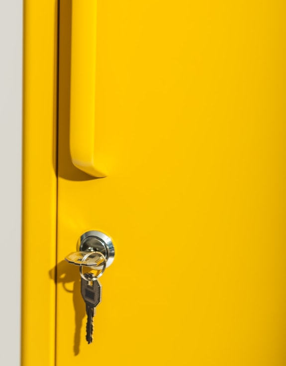 Tall Steel Metal Locker in Mustard Yellow