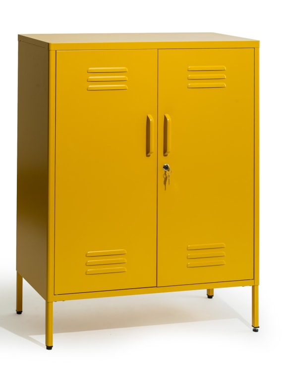 Medium Steel Metal Locker in Mustard Yellow