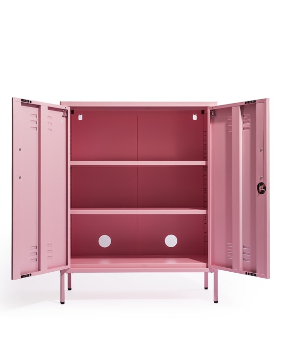 Medium Steel Metal Locker in Baby Pink