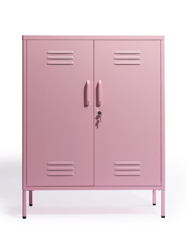 Medium Steel Metal Locker in Baby Pink