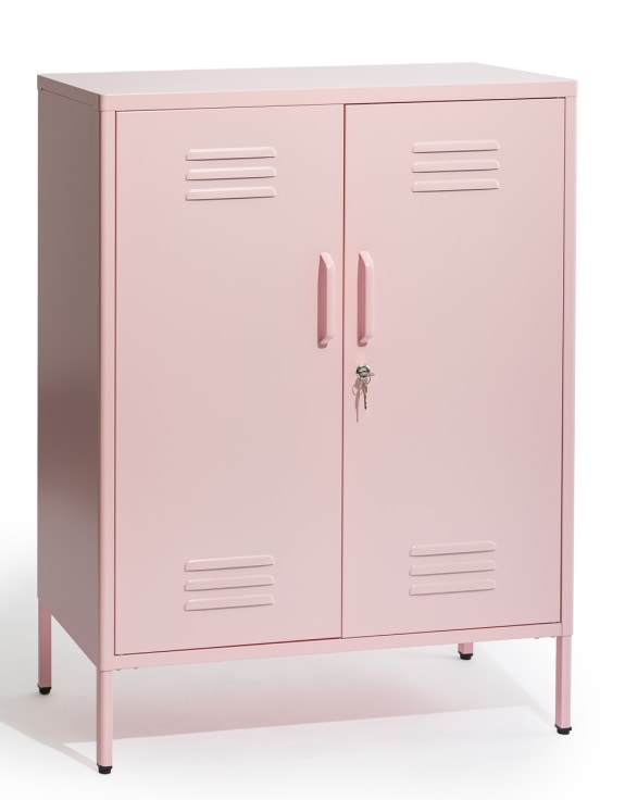 Medium Steel Metal Locker in Baby Pink