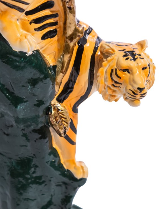 Antiqued Ornate Tiger Candle Holder