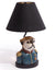 Gentry Pug Table Lamp w/ Black, Gold-Lined Shade