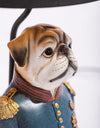 Gentry Pug Table Lamp w/ Black, Gold-Lined Shade