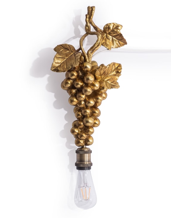 Antique Gold Grape Vine Wall Lamp