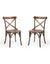 Pair of Reclaimed Elm Cross-Back Dining Chairs (MAIL ORDER BOXED)