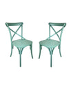 Pastel Mint Green Reclaimed Elm Cross-Back Dining Chair (MAIL ORDER BOXED)