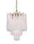 Brass w/ Clear Bubbled Glass "Gicel" Chandelier