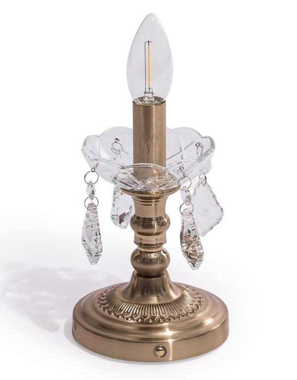 Ornate Brass Rechargeable Table Lamp