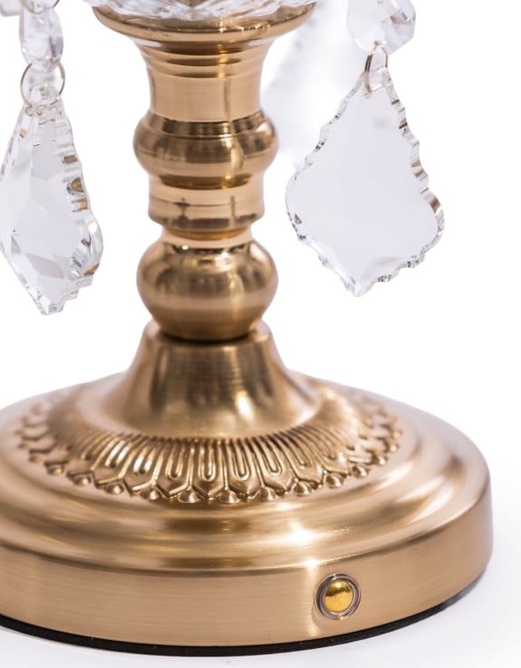 Ornate Brass Rechargeable Table Lamp