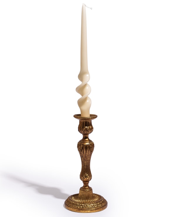 Medium Antique Gold Empire Candlestick