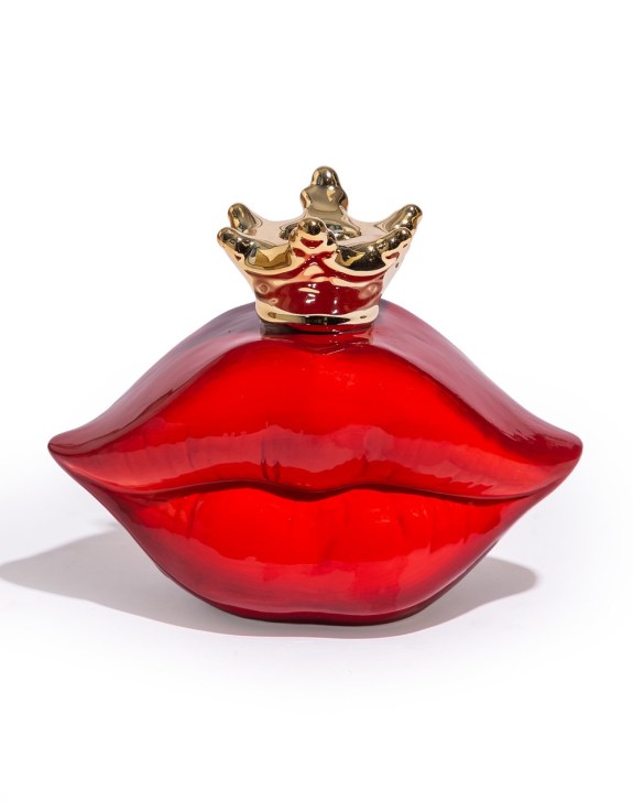 "Queen of Lips" Red Ceramic Candle Holder (to be bought in qtys of 2)