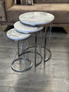 Raja Round Nest Of Tables Set - 3 Pieces Nesting Table Wood Top