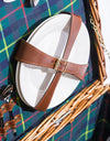 Luxury Tartan 4-Person Picnic Hamper w/ Leather Handles & Accessories