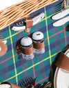 Luxury Tartan 4-Person Picnic Hamper w/ Leather Handles & Accessories