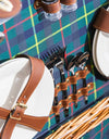 Luxury Tartan 4-Person Picnic Hamper w/ Leather Handles & Accessories