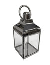 Medium Square Polished Steel and Glass Lantern