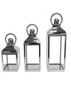 Extra Large Square Polished Steel & Glass Lantern