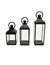 Extra Large Square Matt Black Steel & Glass Lantern