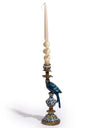 Antiqued Ornate Blue/White Parrot Candle Holder - RH